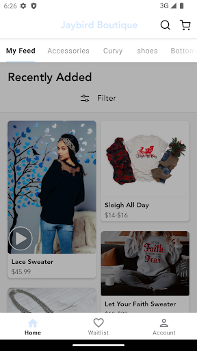Screenshot of Jaybird Boutique