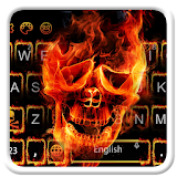 Flaming Fire Skull Keyboard icon