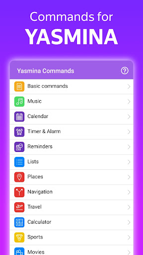 Android application Commands for Yasmina screenshort