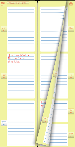 Android application Diary "Weekly Planner" screenshort