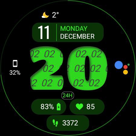 Dens BigHours Watch Face Screen 2