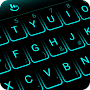 Simple Neon Blue Future Tech Keyboard Theme