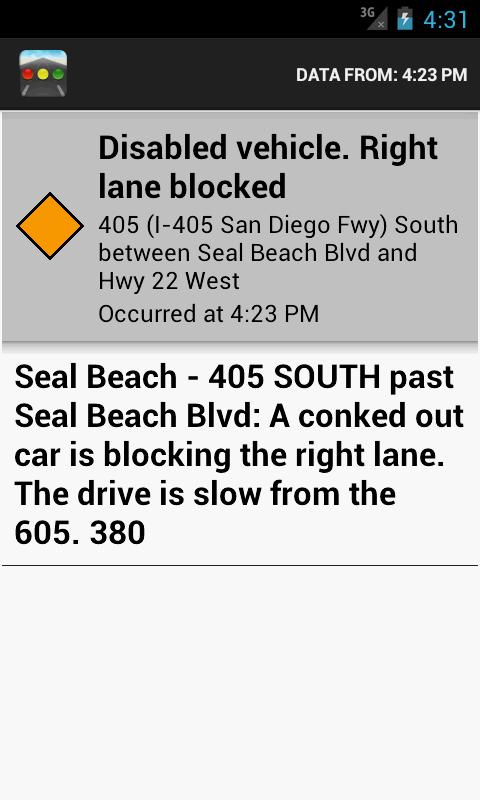Android application Sigalert - Traffic Reports screenshort