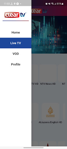 Android application ClearTV+ screenshort