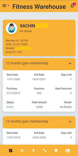 Fitness Warehouse Member Screen 3