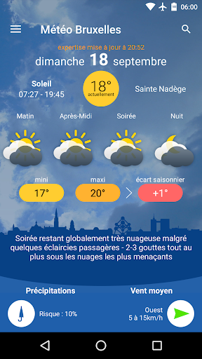 Android application Météo Bruxelles screenshort