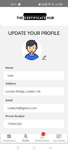 The Certificate Hub(TCH) Screen 2
