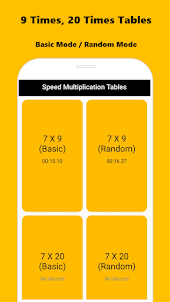 Speed Multiplication Tables