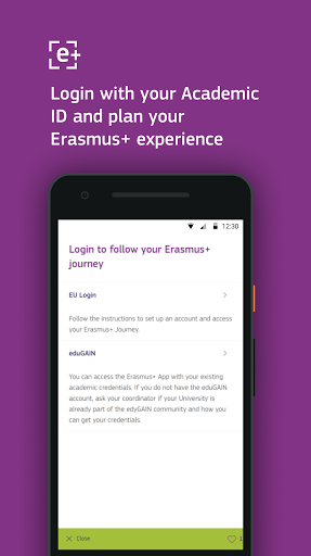 Screenshot of Erasmus+