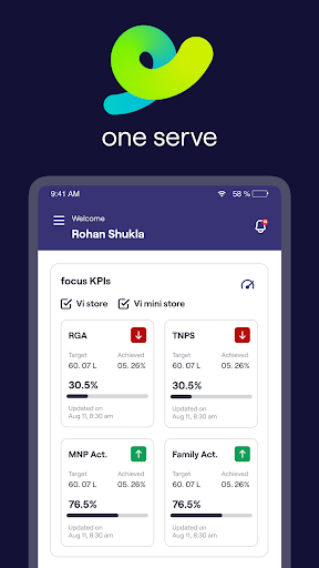Android application One Serve screenshort