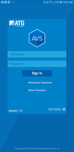 Android application ATG AVS screenshort