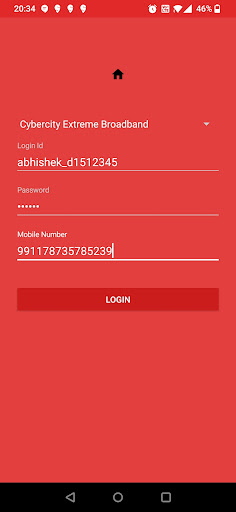 Android application ISP Recharge screenshort