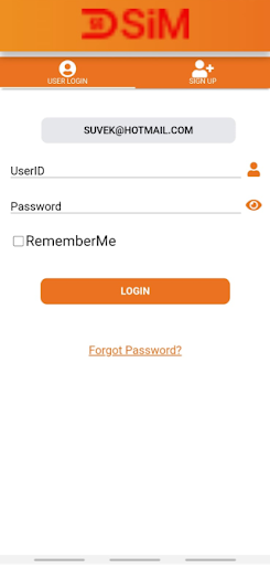 Android application DSIM Terminal screenshort