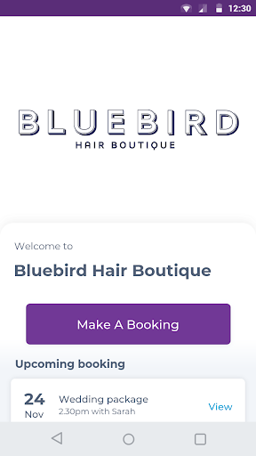 Android application Bluebird Hair Boutique screenshort