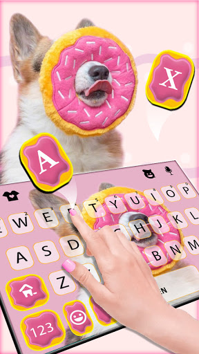 Pink Donut Doggy Keyboard Back Screen 2