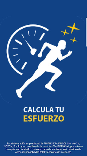 Android application Calcula tu Esfuerzo screenshort