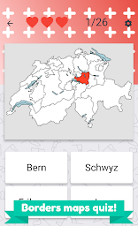 Cantons of Switzerland  -  Crests and Maps quiz