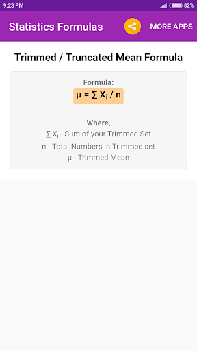 Statistics Formulas Screen 3