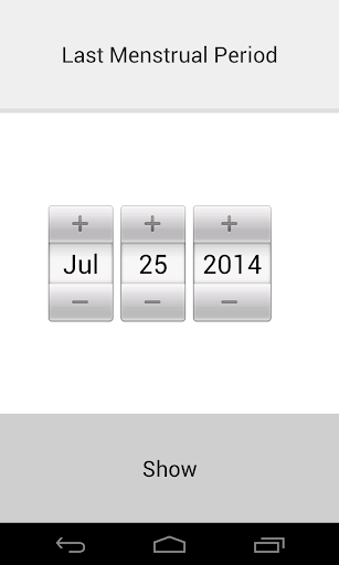 Android application Gestational Age Calculator screenshort