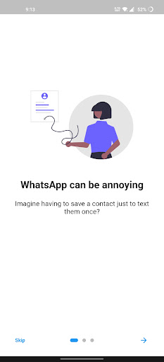 Android application QuickOpen for WhatsApp screenshort