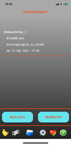 Android application EniShoppingList screenshort