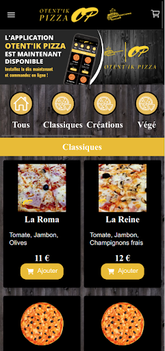 Android application Otent'ik Pizza screenshort