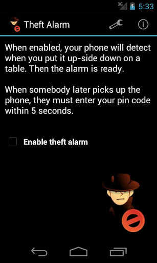 Android application Anti Theft Alarm screenshort