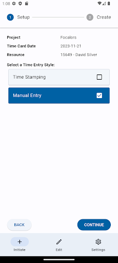 BWG Timecards Screen 3