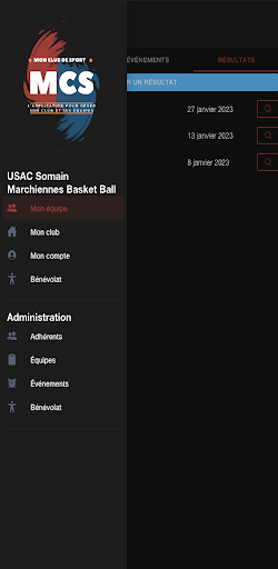 Android application Mon Club de Sport screenshort