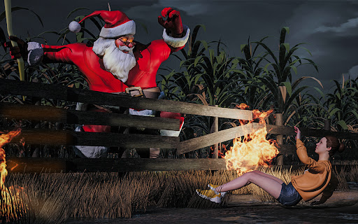 Scary Santa Christmas Night 3D Screen 3