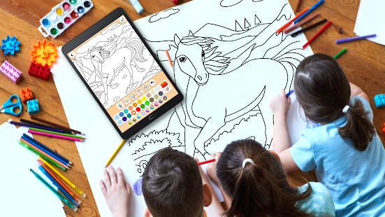 Horse coloring pages game Screenshot