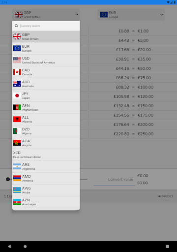 Travel Rates Cheat Sheet Screen 3
