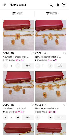 Unkar Jewellery : Shopping App Screen 2
