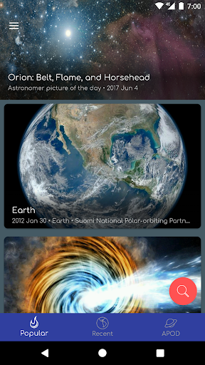Android application Space screenshort