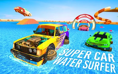 Crazy Car Water Surfing Games