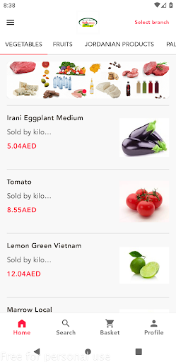 Android application Taste & Shop screenshort