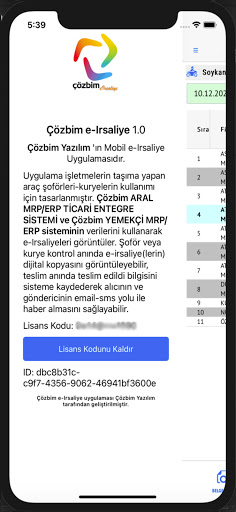 Android application ÇözbimEirsaliye screenshort