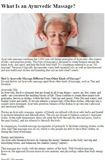 Ayurvedic Body Massage Tips Screenshot 1