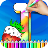 Numbers coloring & drawing book icon