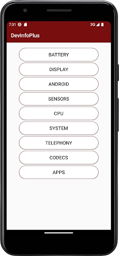 Android application DevInfoPlus screenshort