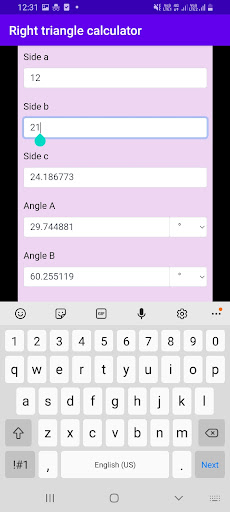 Right triangle calculator