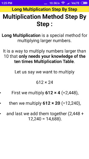 Long Multiplication Screen 3