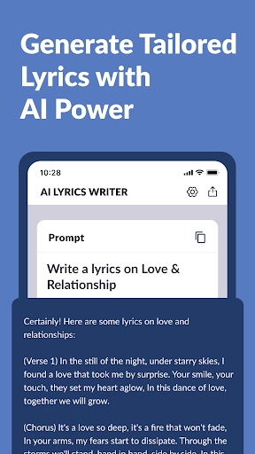 AI Lyrics Writer - Generator Screenshot 3 - AppWisp.com