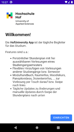 Android application HofUniversity App screenshort