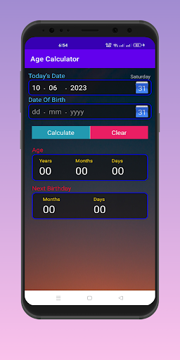 Age Calculator DateOfBirth Screen 2