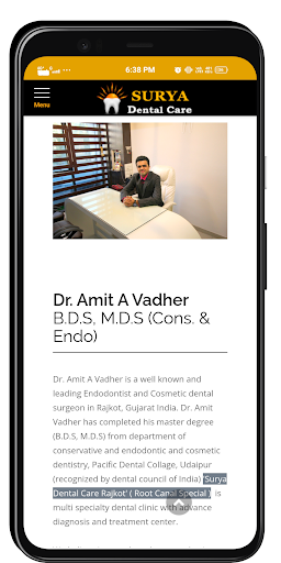 Android application Surya Dental Care screenshort