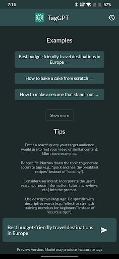 TagGPT: AI SEO Channel Booster Screen 2