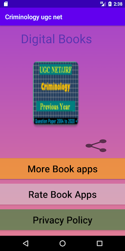 Android application Criminology - UGC NET screenshort