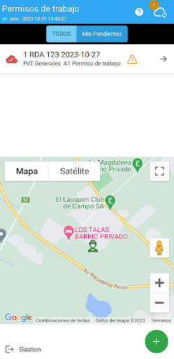 Android application Pampa Energia Permisos Trabajo screenshort