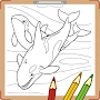 Whale and Shark Coloring Book